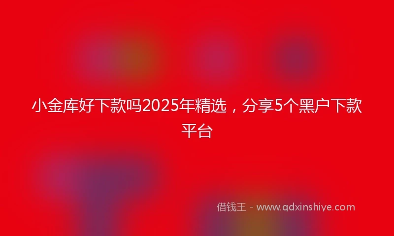 小金库好下款吗2025年精选，分享5个黑户下款平台