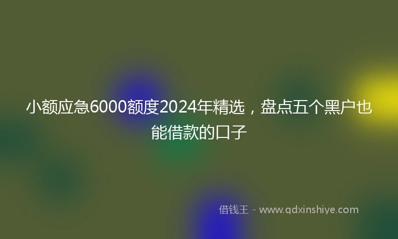小额应急6000额度2024年精选，盘点五个黑户也能借款的口子