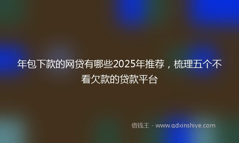 年包下款的网贷有哪些2025年推荐，梳理五个不看欠款的贷款平台