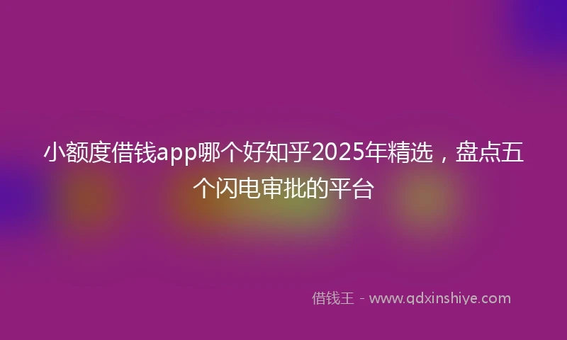小额度借钱app哪个好知乎2025年精选，盘点五个闪电审批的平台