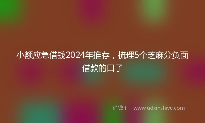 小额应急借钱2024年推荐，梳理5个芝麻分负面借款的口子