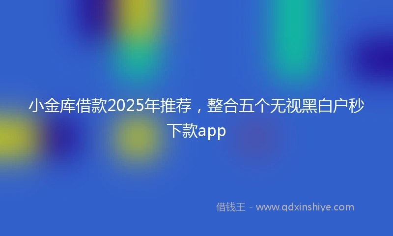 小金库借款2025年推荐，整合五个无视黑白户秒下款app