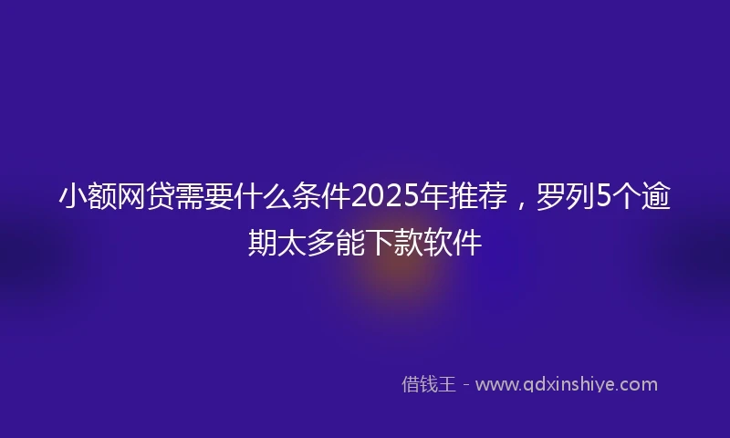 小额网贷需要什么条件2025年推荐，罗列5个逾期太多能下款软件
