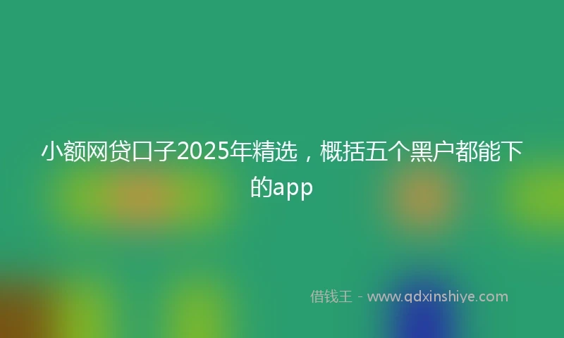 小额网贷口子2025年精选，概括五个黑户都能下的app