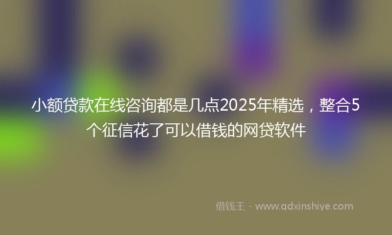 小额贷款在线咨询都是几点2025年精选，整合5个征信花了可以借钱的网贷软件