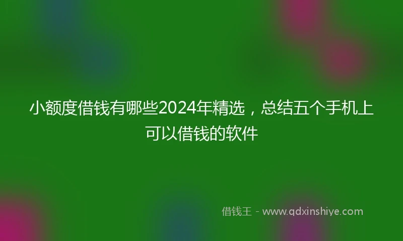小额度借钱有哪些2024年精选，总结五个手机上可以借钱的软件