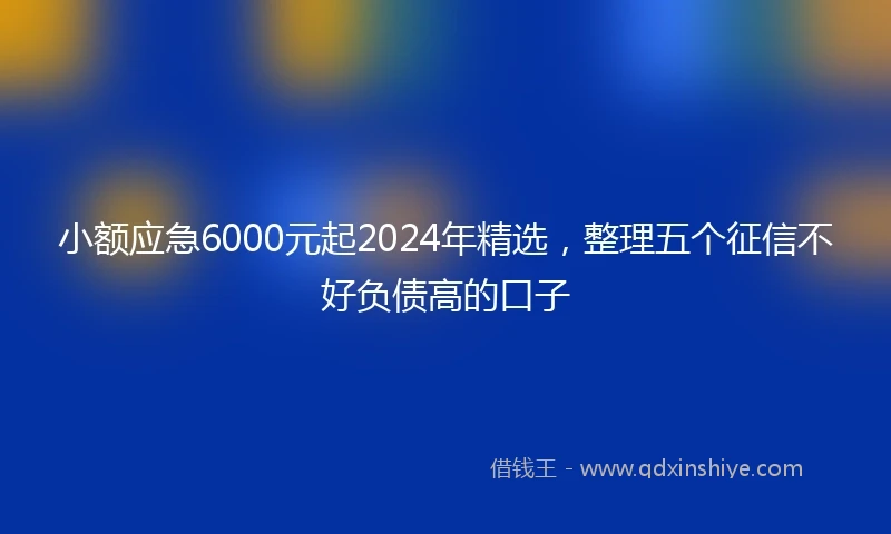 小额应急6000元起2024年精选，整理五个征信不好负债高的口子
