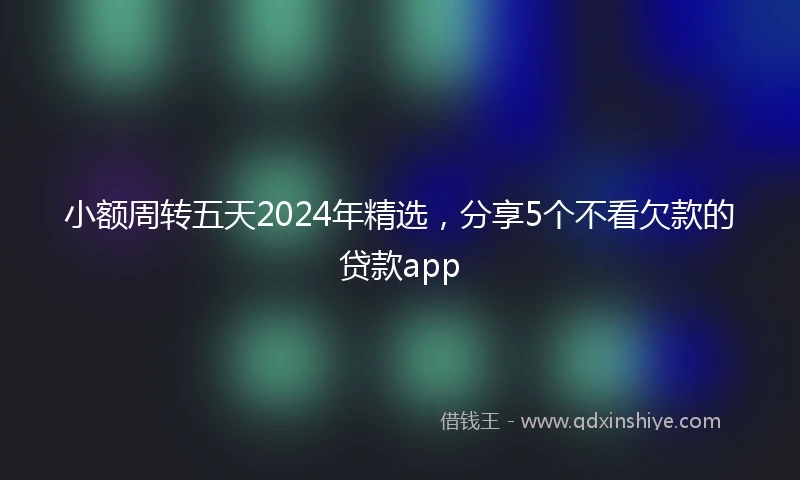 小额周转五天2024年精选，分享5个不看欠款的贷款app