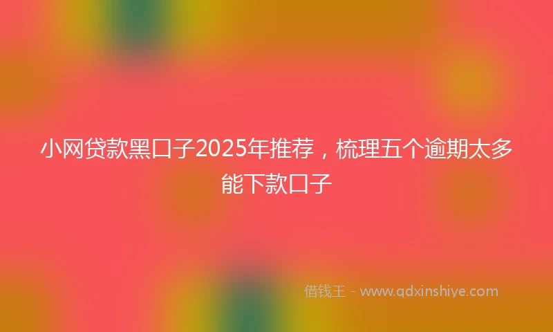 小网贷款黑口子2025年推荐，梳理五个逾期太多能下款口子