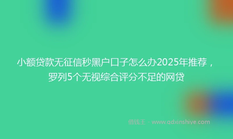 小额贷款无征信秒黑户口子怎么办2025年推荐，罗列5个无视综合评分不足的网贷