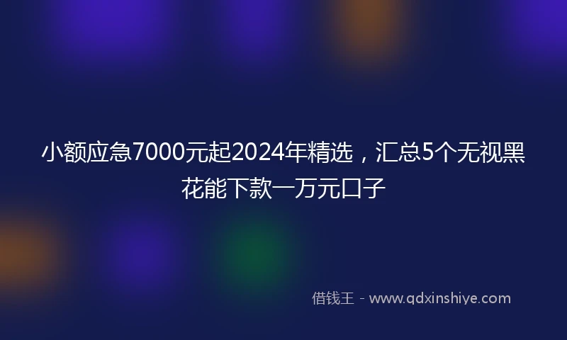 小额应急7000元起2024年精选，汇总5个无视黑花能下款一万元口子
