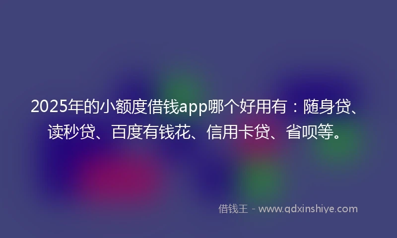 2025年的小额度借钱app哪个好用有：随身贷、读秒贷、百度有钱花、信用卡贷、省呗等。