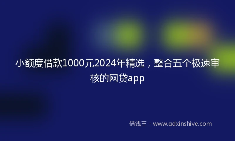 小额度借款1000元2024年精选，整合五个极速审核的网贷app