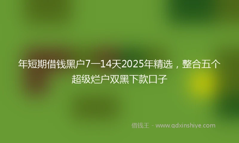 年短期借钱黑户7一14天2025年精选，整合五个超级烂户双黑下款口子