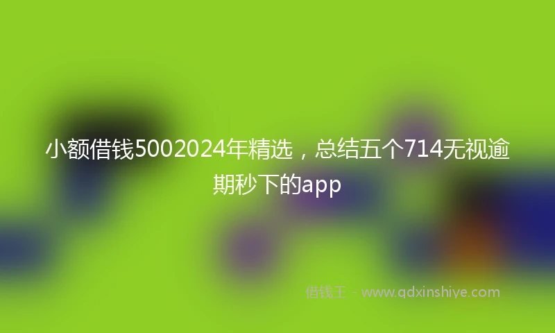 小额借钱5002024年精选，总结五个714无视逾期秒下的app