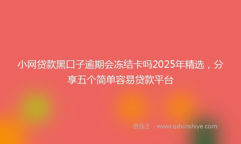 小网贷款黑口子逾期会冻结卡吗2025年精选，分享五个简单容易贷款平台