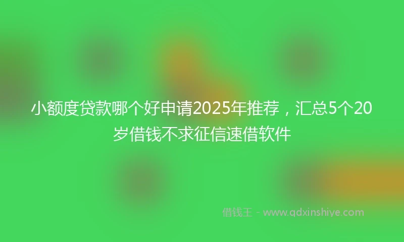 小额度贷款哪个好申请2025年推荐，汇总5个20岁借钱不求征信速借软件