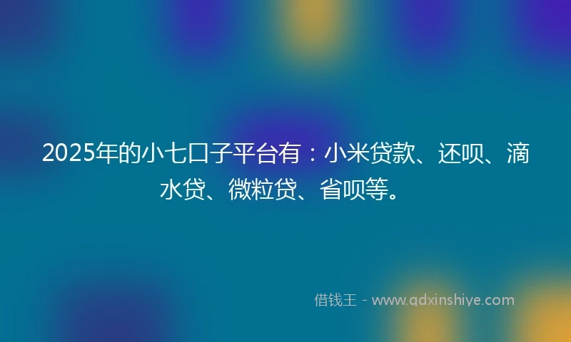 2025年的小七口子平台有：小米贷款、还呗、滴水贷、微粒贷、省呗等。