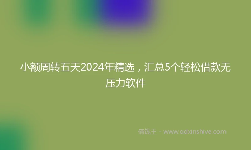 小额周转五天2024年精选，汇总5个轻松借款无压力软件