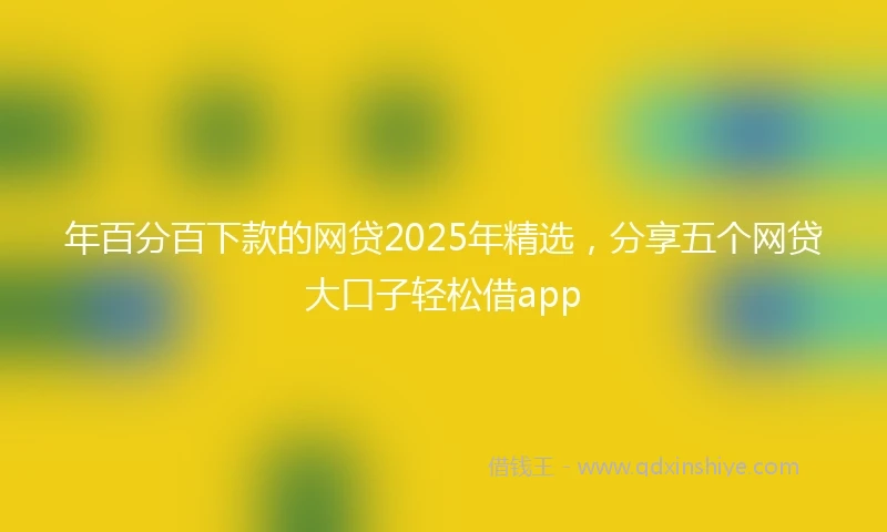年百分百下款的网贷2025年精选，分享五个网贷大口子轻松借app