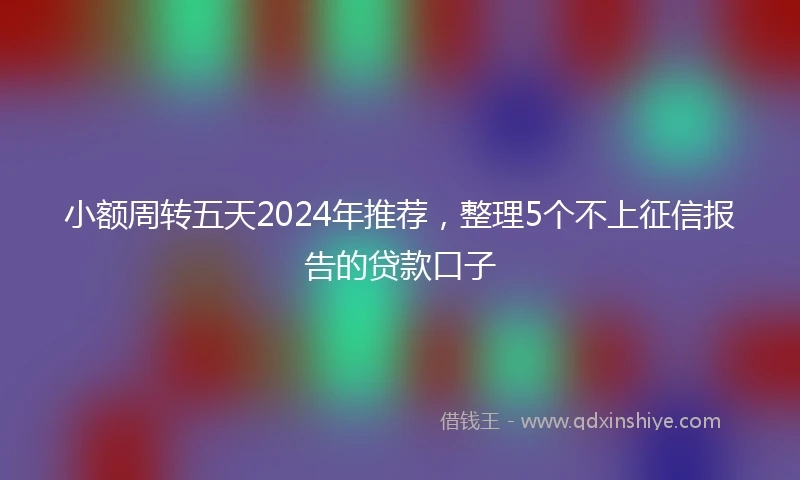 小额周转五天2024年推荐，整理5个不上征信报告的贷款口子
