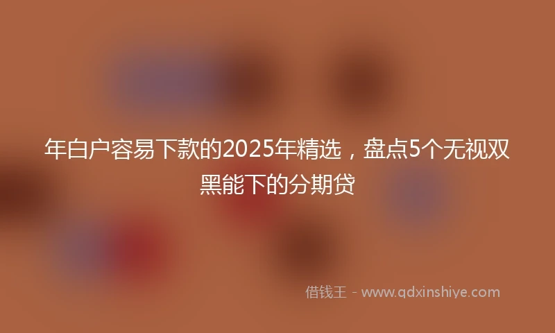 年白户容易下款的2025年精选，盘点5个无视双黑能下的分期贷