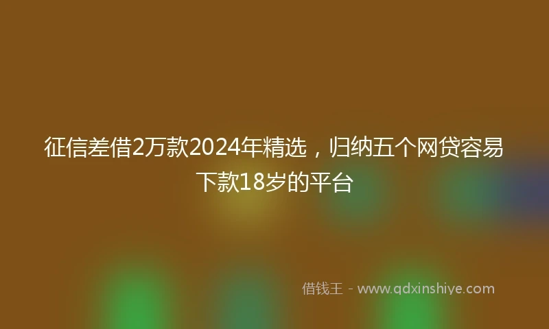 征信差借2万款2024年精选，归纳五个网贷容易下款18岁的平台