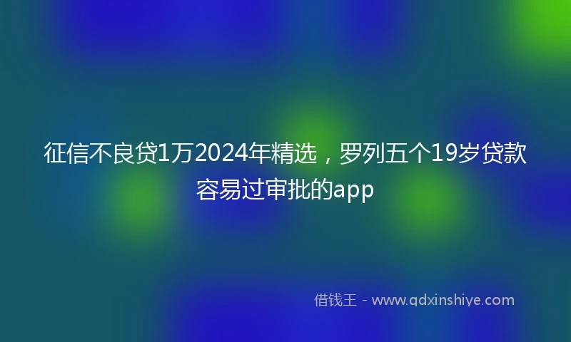 征信不良贷1万2024年精选，罗列五个19岁贷款容易过审批的app