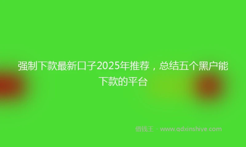 强制下款最新口子2025年推荐，总结五个黑户能下款的平台