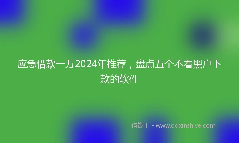 应急借款一万2024年推荐，盘点五个不看黑户下款的软件