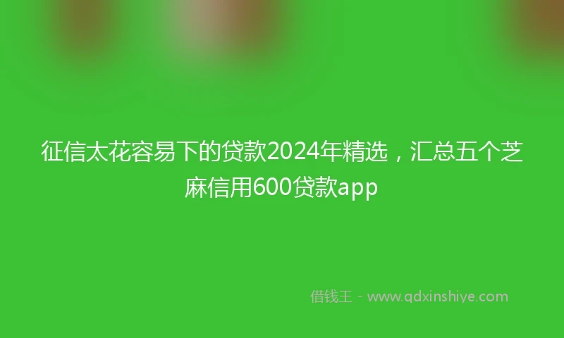 征信太花容易下的贷款2024年精选，汇总五个芝麻信用600贷款app
