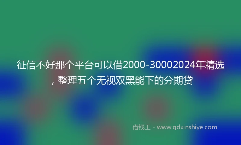 征信不好那个平台可以借2000-30002024年精选，整理五个无视双黑能下的分期贷