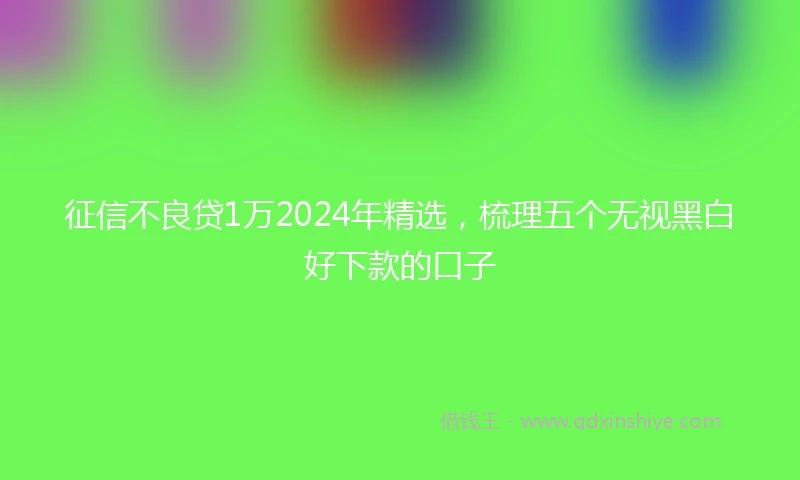 征信不良贷1万2024年精选，梳理五个无视黑白好下款的口子