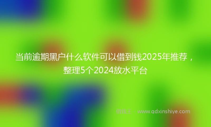 当前逾期黑户什么软件可以借到钱2025年推荐，整理5个2024放水平台