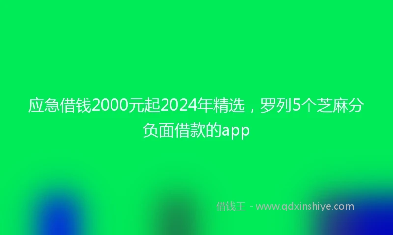 应急借钱2000元起2024年精选，罗列5个芝麻分负面借款的app