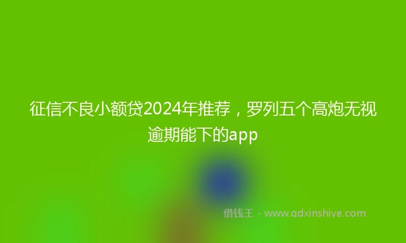 征信不良小额贷2024年推荐，罗列五个高炮无视逾期能下的app