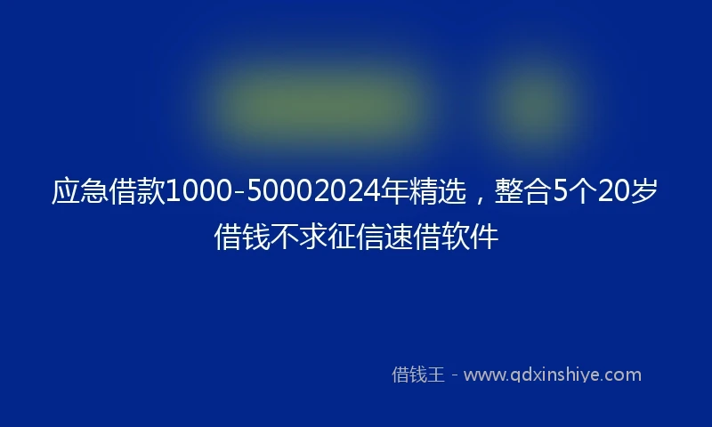应急借款1000-50002024年精选，整合5个20岁借钱不求征信速借软件
