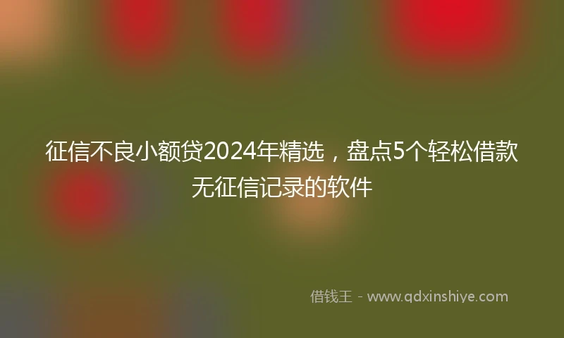征信不良小额贷2024年精选，盘点5个轻松借款无征信记录的软件