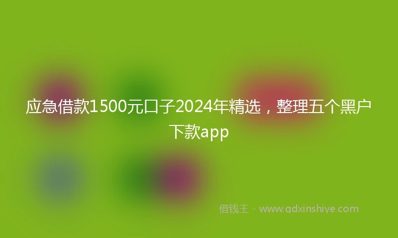应急借款1500元口子2024年精选，整理五个黑户下款app