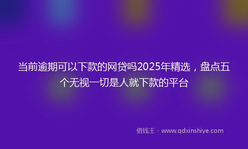 当前逾期可以下款的网贷吗2025年精选，盘点五个无视一切是人就下款的平台