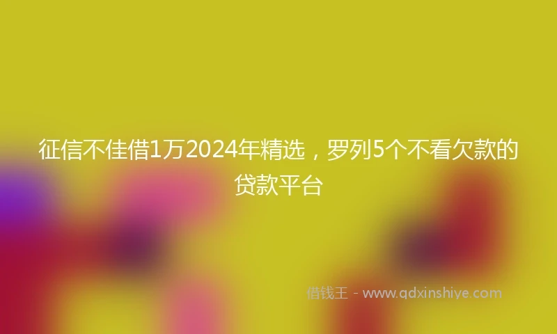 征信不佳借1万2024年精选，罗列5个不看欠款的贷款平台