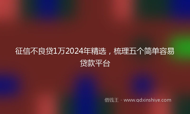 征信不良贷1万2024年精选，梳理五个简单容易贷款平台