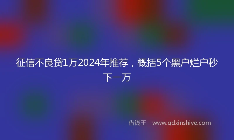征信不良贷1万2024年推荐，概括5个黑户烂户秒下一万