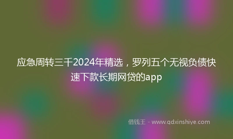 应急周转三千2024年精选，罗列五个无视负债快速下款长期网贷的app