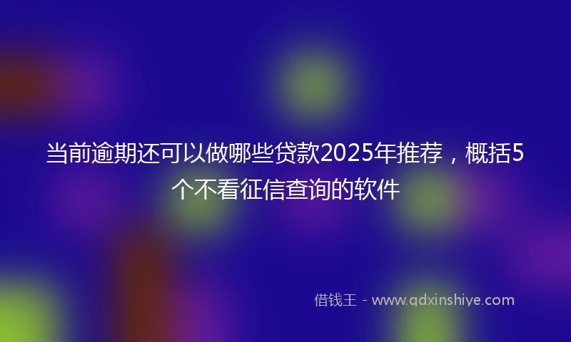 当前逾期还可以做哪些贷款2025年推荐，概括5个不看征信查询的软件