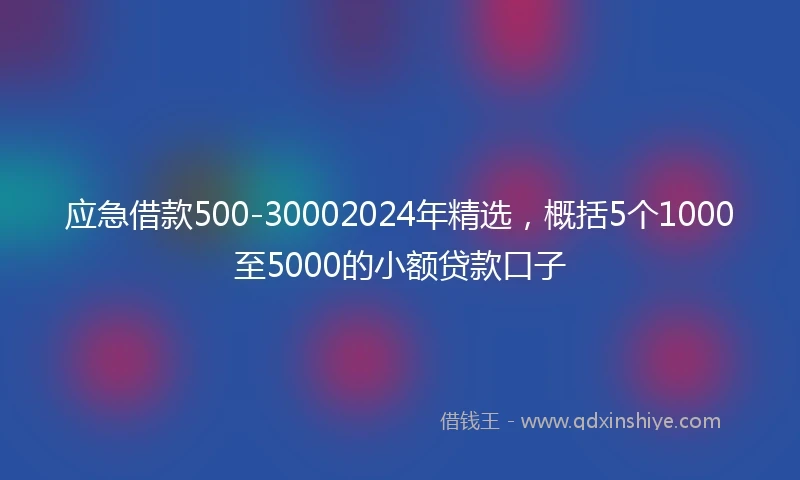 应急借款500-30002024年精选，概括5个1000至5000的小额贷款口子