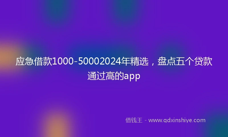 应急借款1000-50002024年精选，盘点五个贷款通过高的app