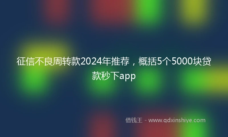 征信不良周转款2024年推荐，概括5个5000块贷款秒下app