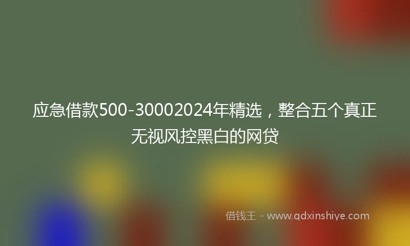 应急借款500-30002024年精选，整合五个真正无视风控黑白的网贷