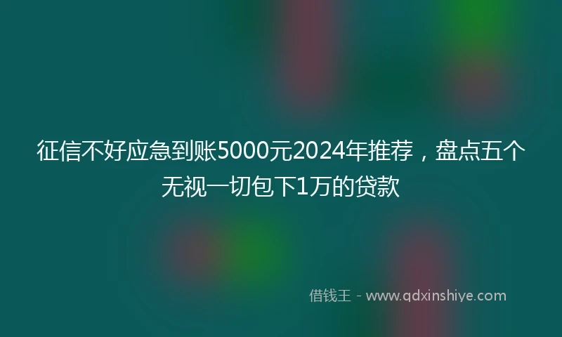 征信不好应急到账5000元2024年推荐，盘点五个无视一切包下1万的贷款